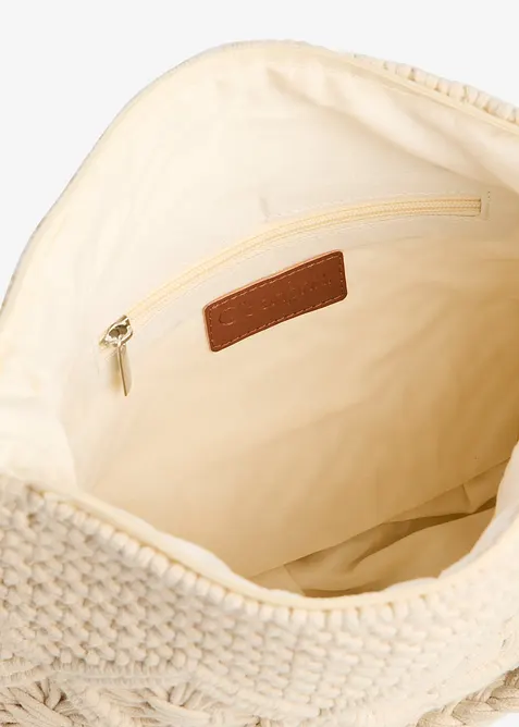 Borsa a tracolla con motivo macram&eacute;, bonprix