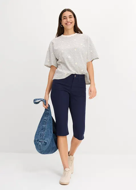 Pantaloni capri con vita comoda, bonprix