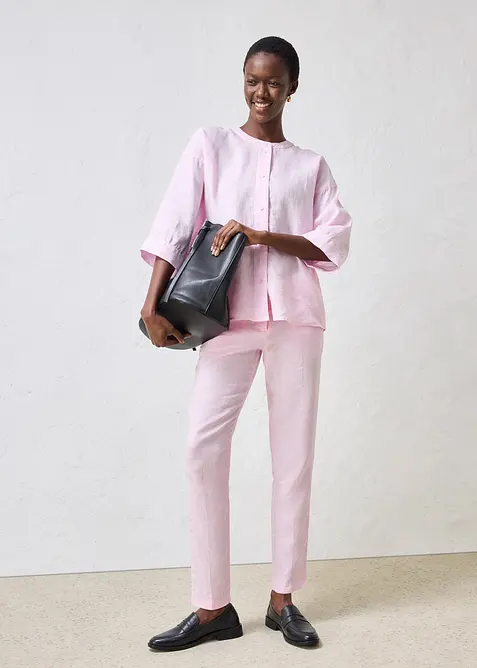 Camicetta oversize in puro lino, bonprix