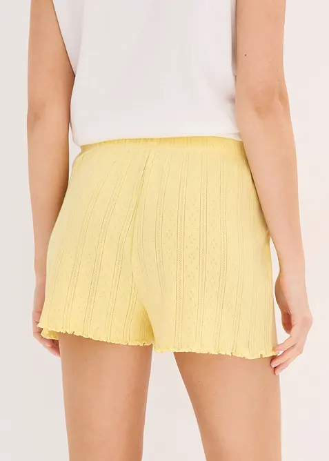 Pantaloni pigiama corti in jersey pointelle (pacco da 2), bonprix