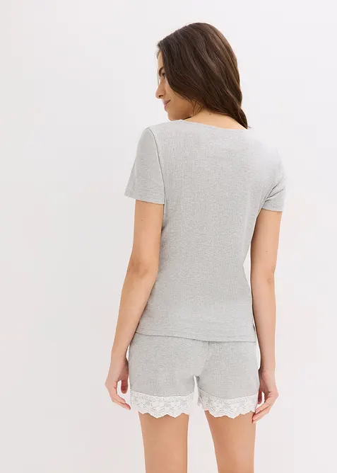 Pigiama estivo in puro cotone a coste, bonprix