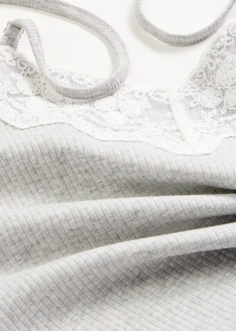 Camicia da notte in puro cotone a coste, bonprix