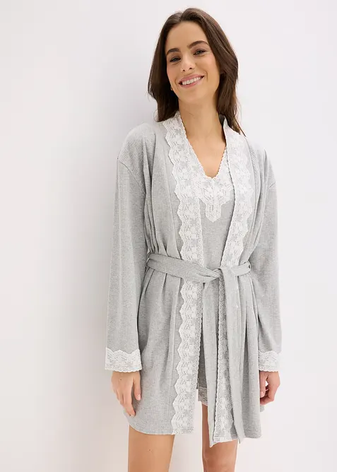 Kimono in puro cotone a coste, bonprix