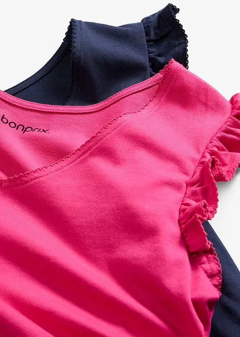 Camicia da notte corta in puro cotone (pacco da 2), bonprix