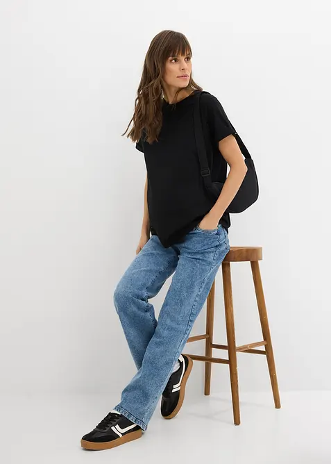 Maglia pr&eacute;maman in cotone biologico con funzione allattamento discreta, bonprix