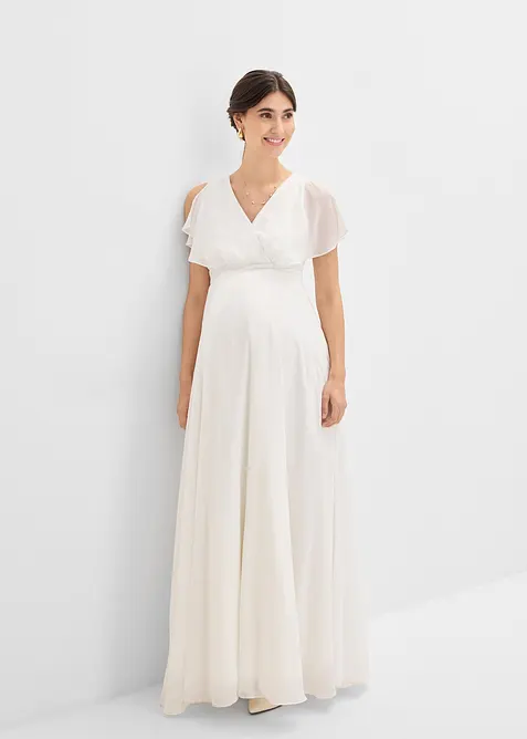 Abito da sposa pr&eacute;maman in chiffon con funzione allattamento, bonprix