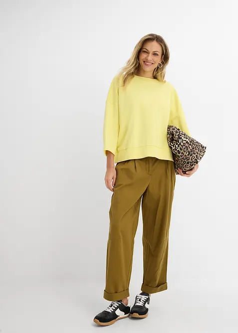 Felpa oversize in misto cotone, bonprix