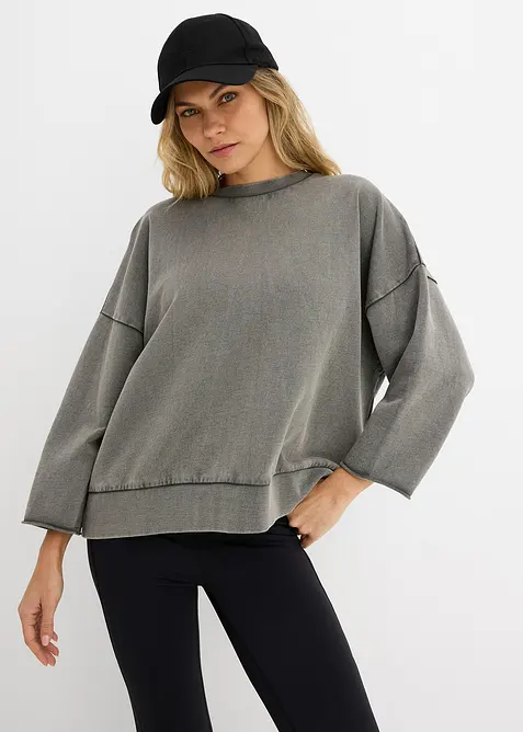 Felpa oversize in misto cotone, bonprix