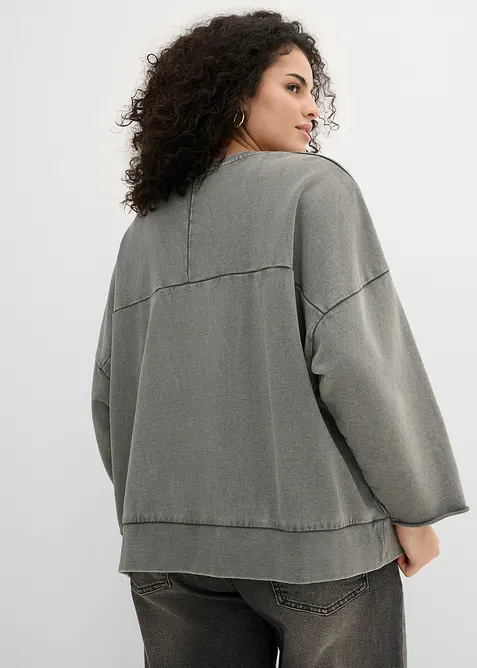 Felpa oversize in misto cotone, bonprix