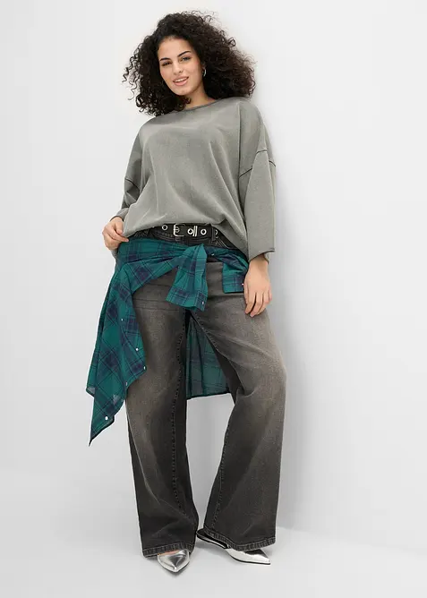 Felpa oversize in misto cotone, bonprix