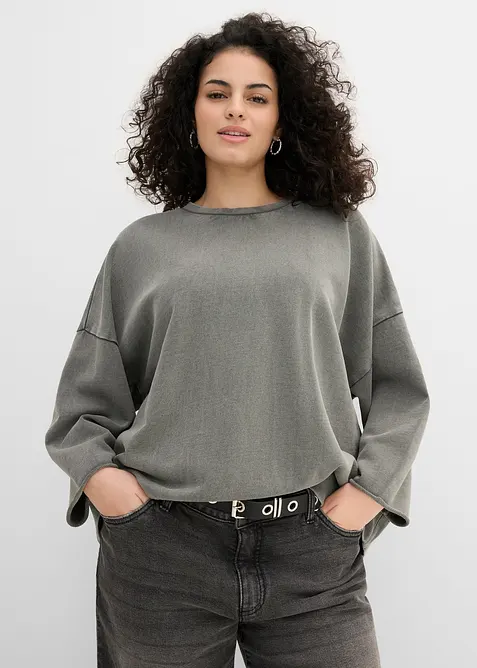 Felpa oversize in misto cotone, bonprix