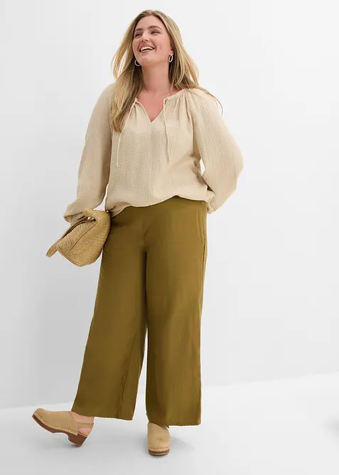 Blusa in mussola vaporosa, bonprix