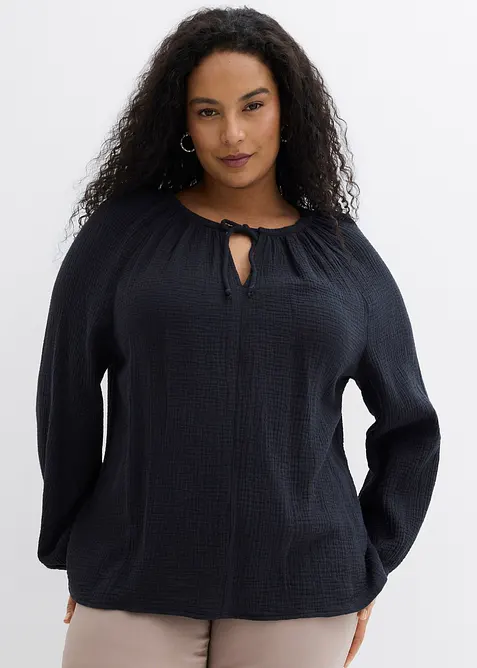 Blusa in mussola vaporosa, bonprix