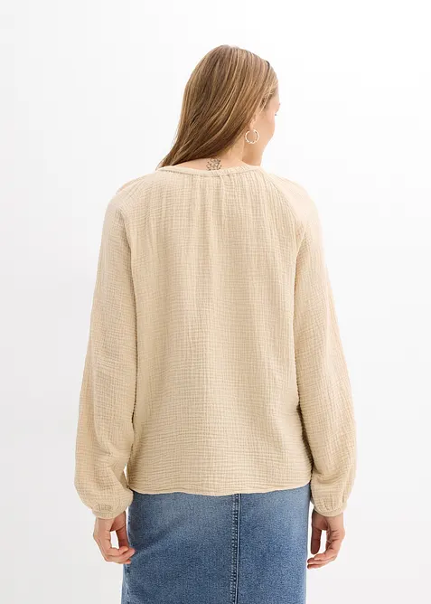 Blusa in mussola vaporosa, bonprix