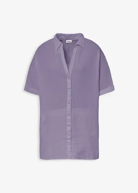 Blusa oversize lunga in soffice mussola, bonprix