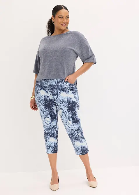 Maglia in viscosa glitterata con stampa lucida, bonprix