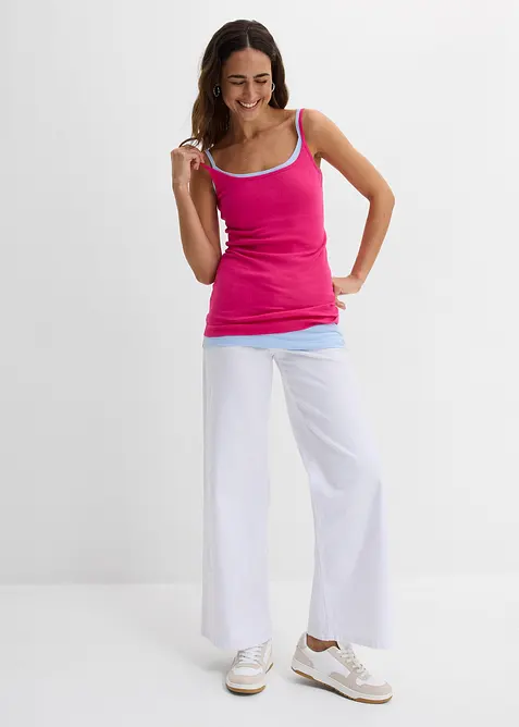 Top con spalline sottili con puro cotone (pacco da 2), bonprix