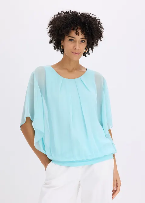 Blusa in chiffon con canotta, bonprix