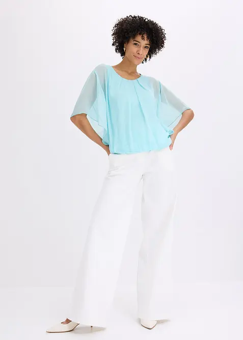 Blusa in chiffon con canotta, bonprix