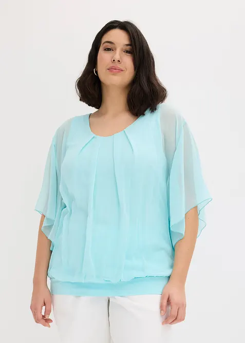 Blusa in chiffon con canotta, bonprix