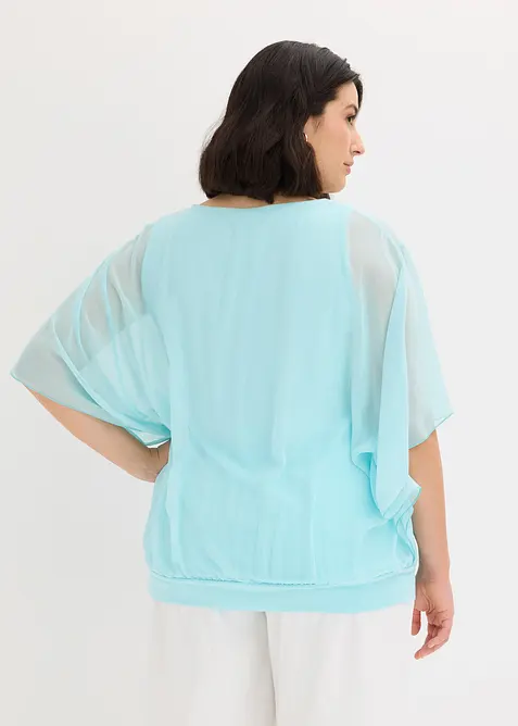 Blusa in chiffon con canotta, bonprix