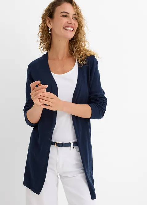 Cardigan in puro cotone fiammato leggero, bonprix