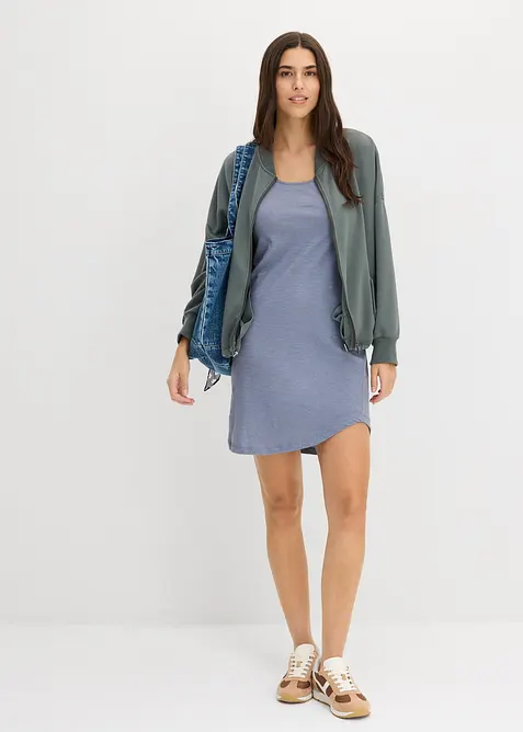 Abito in maglina di cotone con pizzo, bonprix