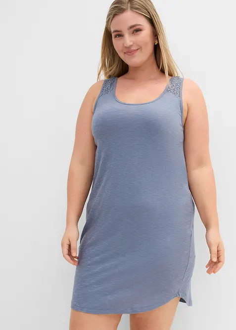 Abito in maglina di cotone con pizzo, bonprix