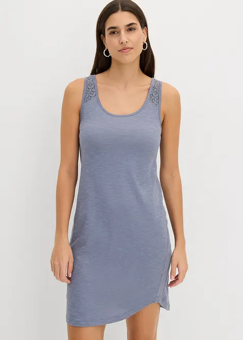 Abito in maglina di cotone con pizzo, bonprix