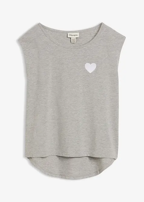 Maglia con fondo asimmetrico in misto viscosa fluido, bonprix