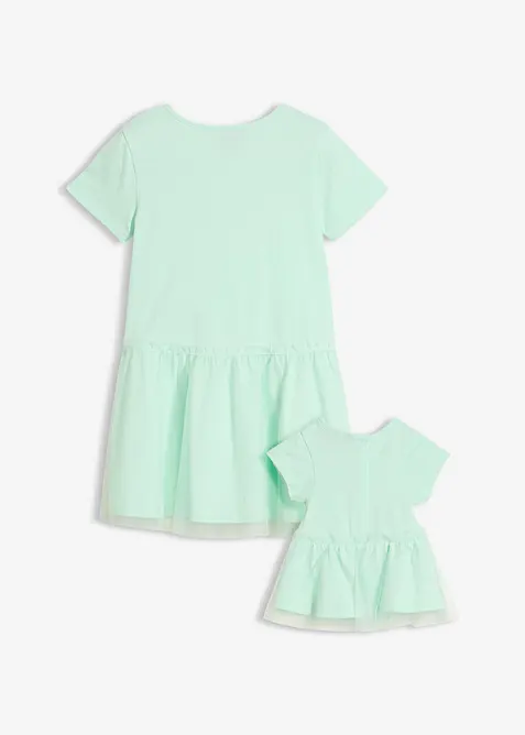 Abito in jersey e abito da bambola in puro cotone biologico (set 2 pezzi), bonprix