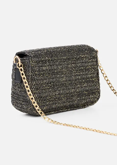 Borsa a tracolla effetto paglia con filato glitterato, bonprix