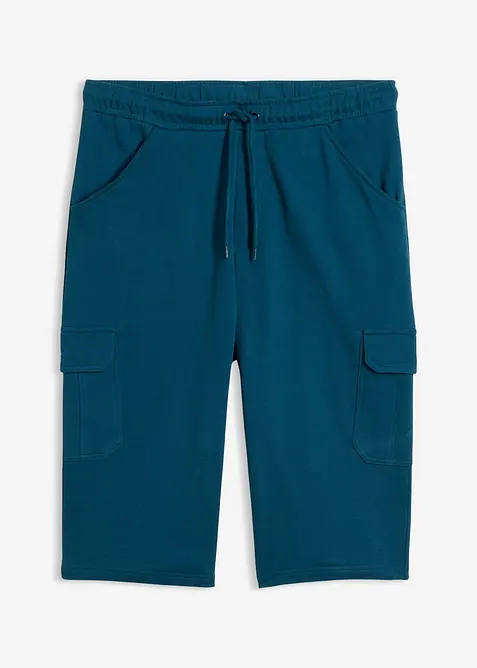 Bermuda lunghi cargo in felpa di puro cotone, regular fit, bonprix