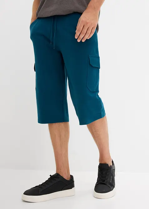 Bermuda lunghi cargo in felpa di puro cotone, regular fit, bonprix