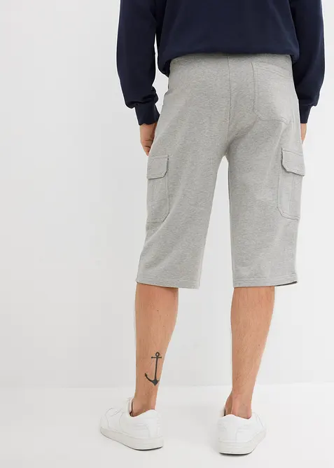 Bermuda lunghi cargo in felpa di puro cotone, regular fit, bonprix