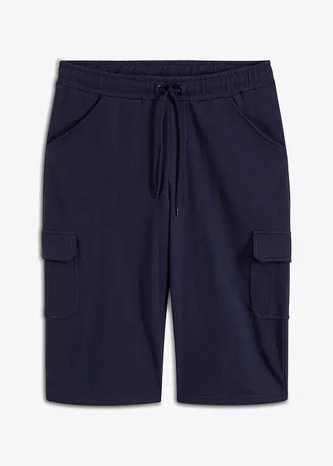 Bermuda lunghi cargo in felpa di puro cotone, regular fit, bonprix