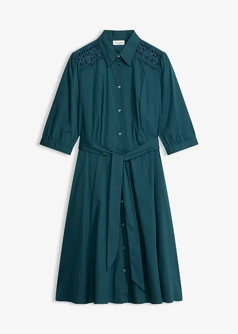 Abito chemisier con pizzo e fusciacca, bonprix