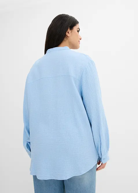 Camicia lunga in vaporosa mussola di cotone, bonprix