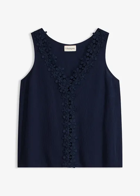 Top in crinkle operato, bonprix