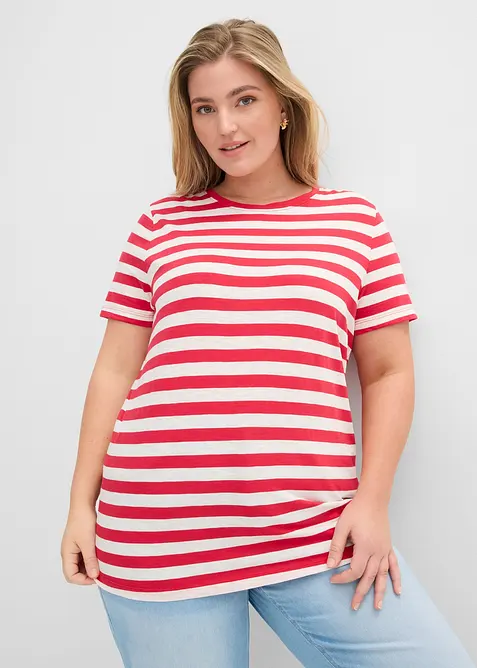 T-shirt con scollo rotondo in cotone (pacco da 2), bonprix