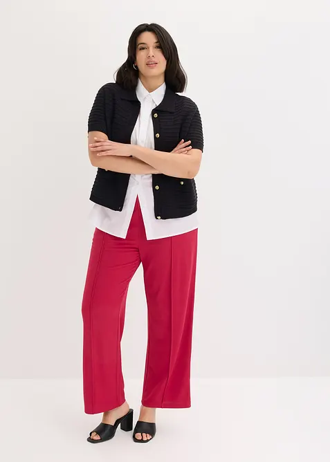 Pantaloni con elastico in vita in interlock robusto, bonprix