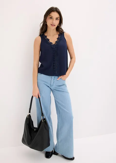 Top in crinkle operato, bonprix