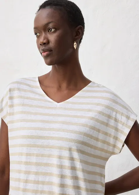 Maglia in puro lino con maniche a pipistrello, bonprix