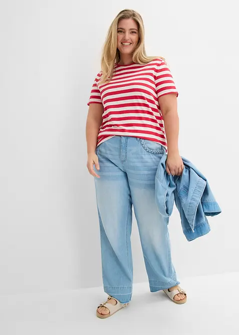 T-shirt con scollo rotondo in cotone (pacco da 2), bonprix