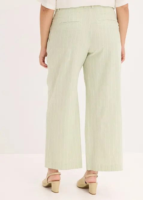 Pantaloni con pinces in misto lino, bonprix