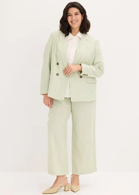 Pantaloni con pinces in misto lino, bonprix