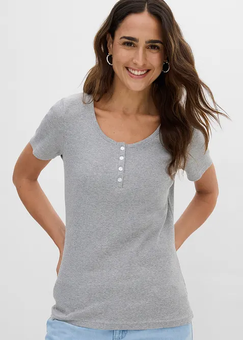 Maglia serafino in puro cotone biologico, bonprix