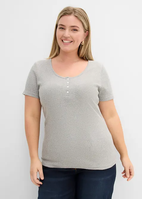 Maglia serafino in puro cotone biologico, bonprix