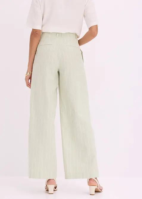 Pantaloni con pinces in misto lino, bonprix