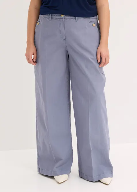 Pantaloni wide leg elasticizzati, bonprix